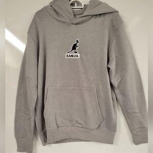 NWT Kangol Classic Pullover Gray Embroidered Logo Hoodie, Medium